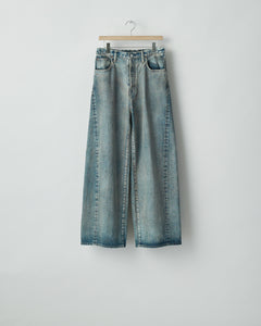 INDIGO TWIST SEAM BAGGY VINTAGE DENIM JEANS