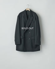 Load image into Gallery viewer, BLACK W/SI SATIN PEAK LAPEL SHORT COAT
