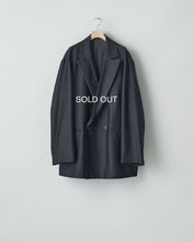 Load image into Gallery viewer, DARK NAVY OVERSIZED PEAK LAPEL LONG JACKET
