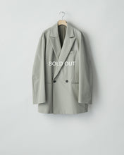 Load image into Gallery viewer, TAUPE GREY TECNO COTTON OVERSIZED PEAK LAPEL LONG JACKET
