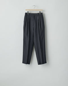 DARK NAVY W/R/SI DOUBLE WEAVE TWO TUCK EASY TROUSERS