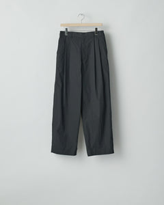 BLACK WINDPROOF NYLON WIDE EASY TROUSERS