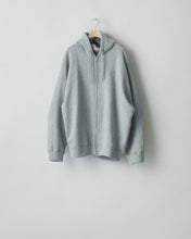 Load image into Gallery viewer, TOP GREY COTTON DOUBLE KNIT TUCKED ZIP HOODY
