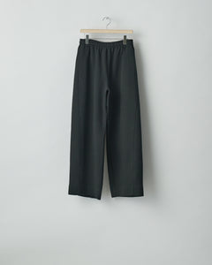 BLACK COTTON DOUBLE KNIT TWIST SEAM PANTS