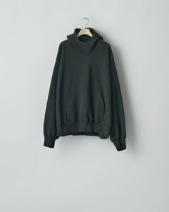 BLACK UNTWISTED YARN FADE SWEAT HOOD LS