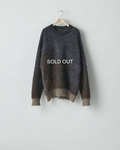 KHAKI/DARK NAVY GRADATION MOHAIR KNIT LS