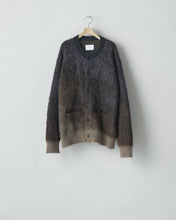 Load image into Gallery viewer, KHAKI/DARK NAVY GRADATION MOHAIR KNIT CARDIGAN
