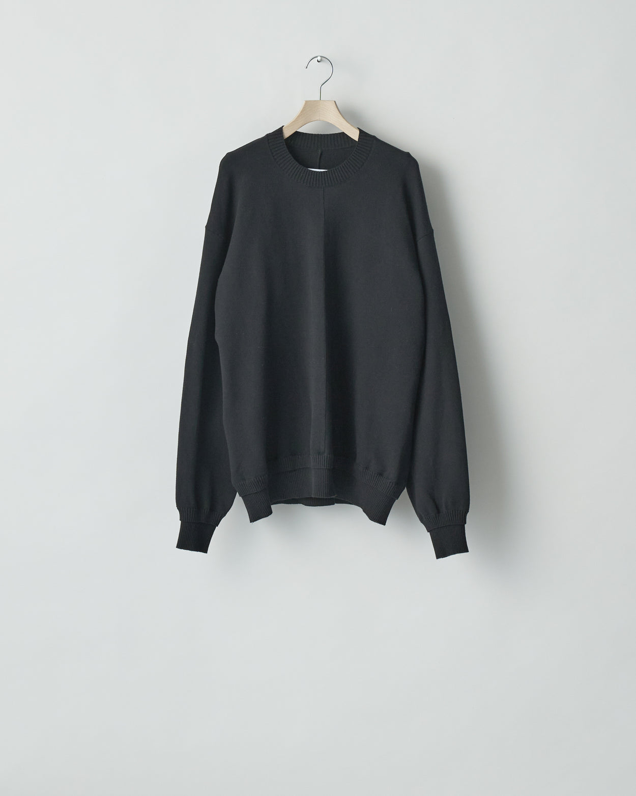 BLACK COTTON SMOOTH KNIT LS