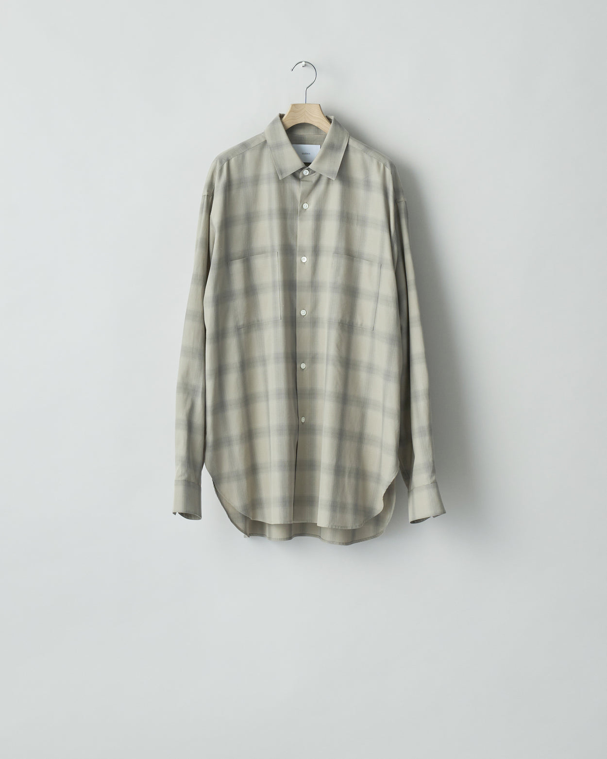 TAUPE/GREY OMBRE C/R CHECK OVERSIZED DOWN PAT SHIRT