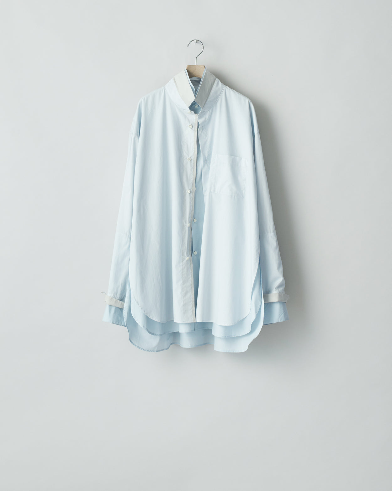 OFF BLUE OVERSIZED LAYERED SHIRT