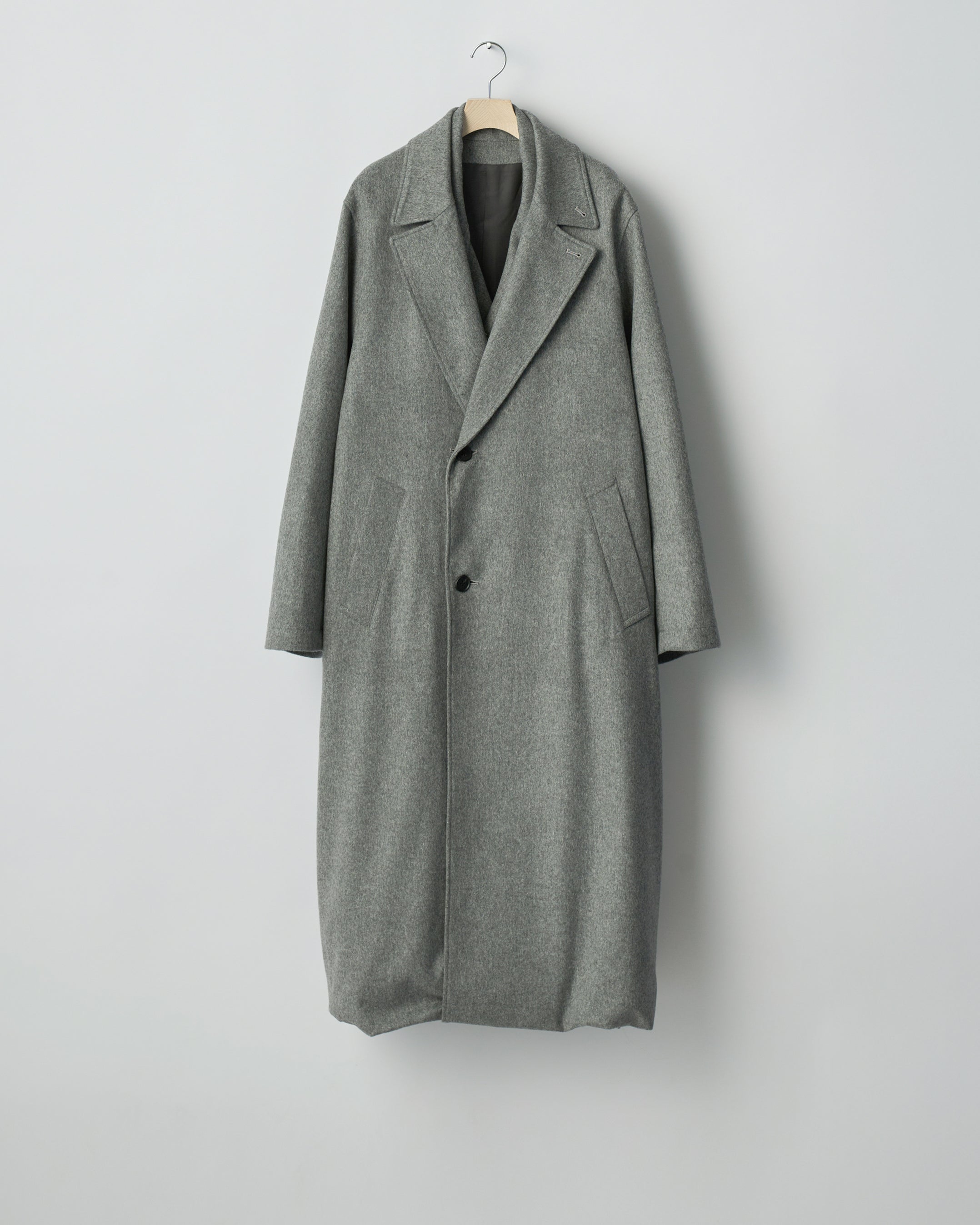 GREY OVERSIZED LAYERED COMBINATION COAT