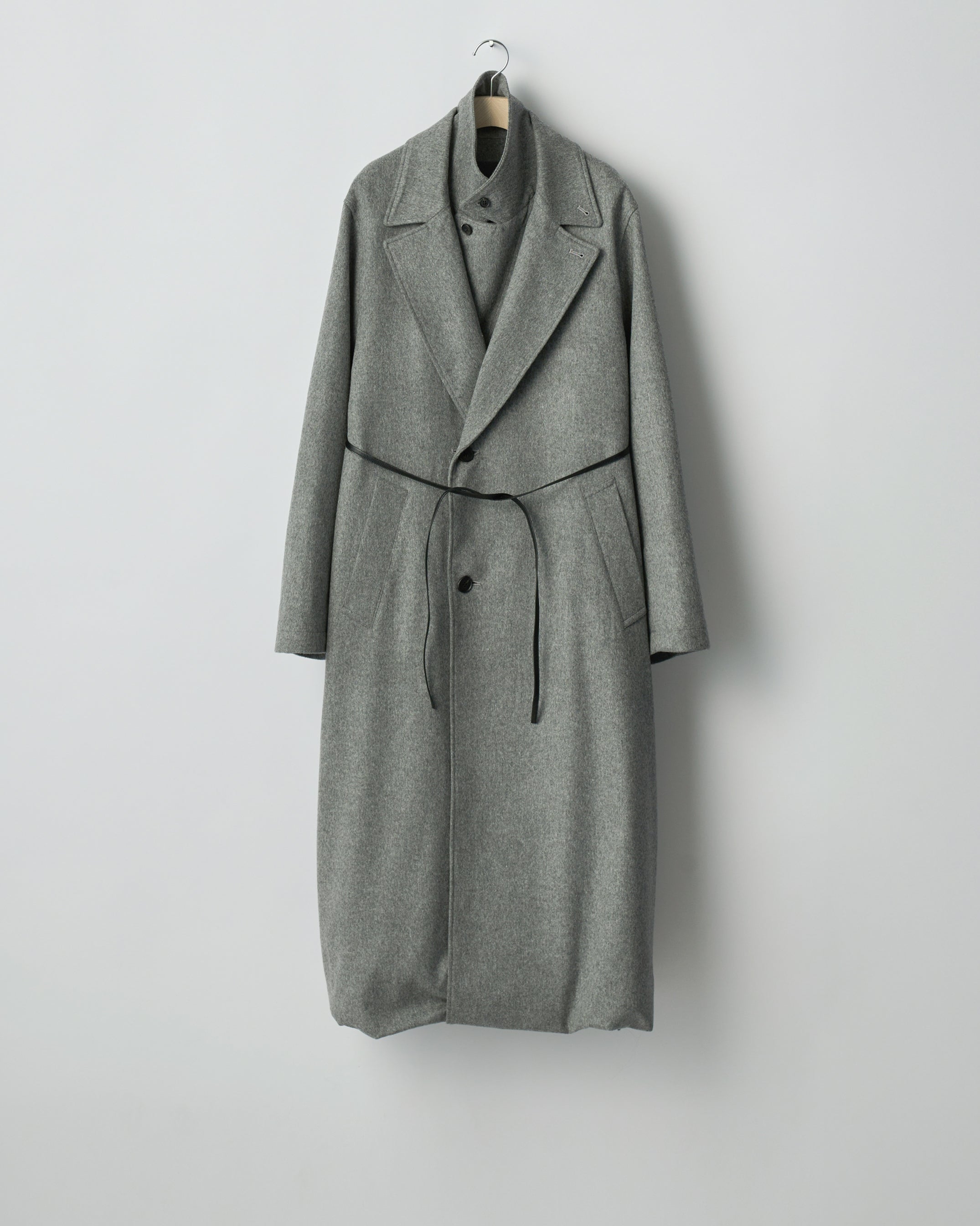 GREY OVERSIZED LAYERED COMBINATION COAT