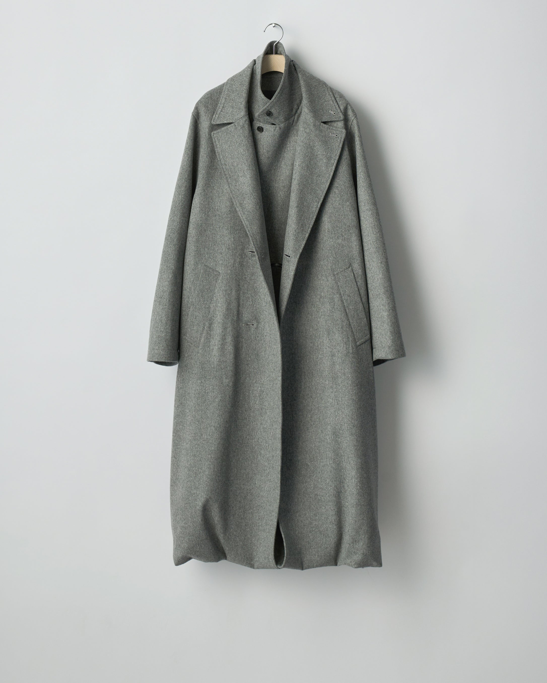 GREY OVERSIZED LAYERED COMBINATION COAT