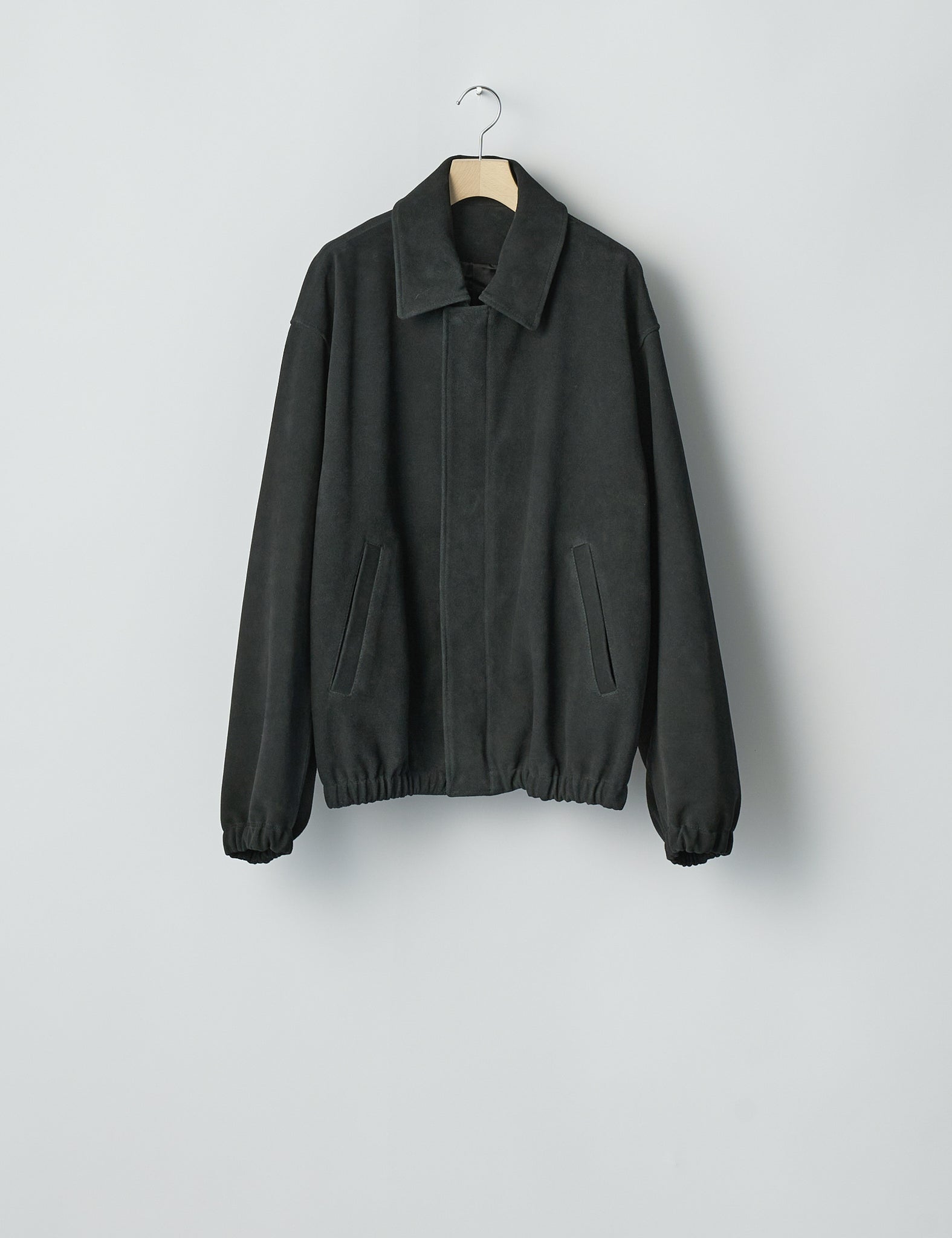 BLACK COW SUEDE ZIP SHORT JACKET