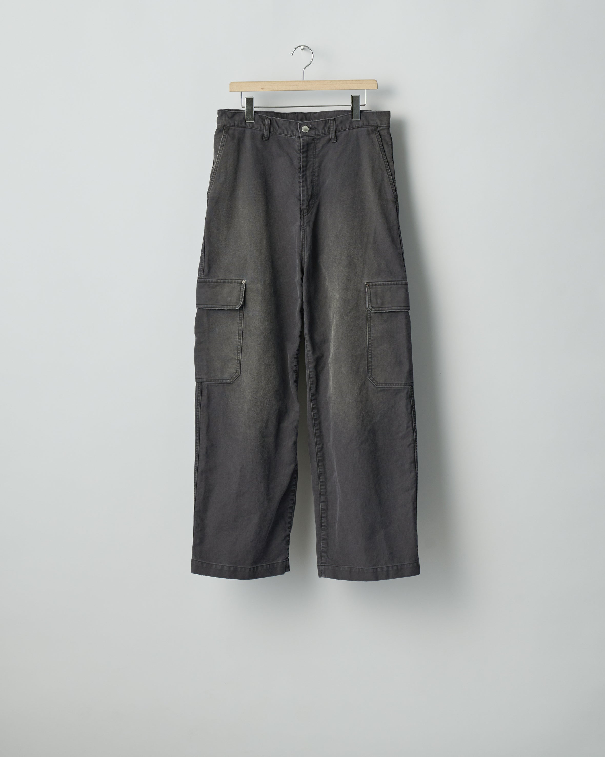 BLACK SULFUR DYED WHIP CORD VINTAGE TROUSERS