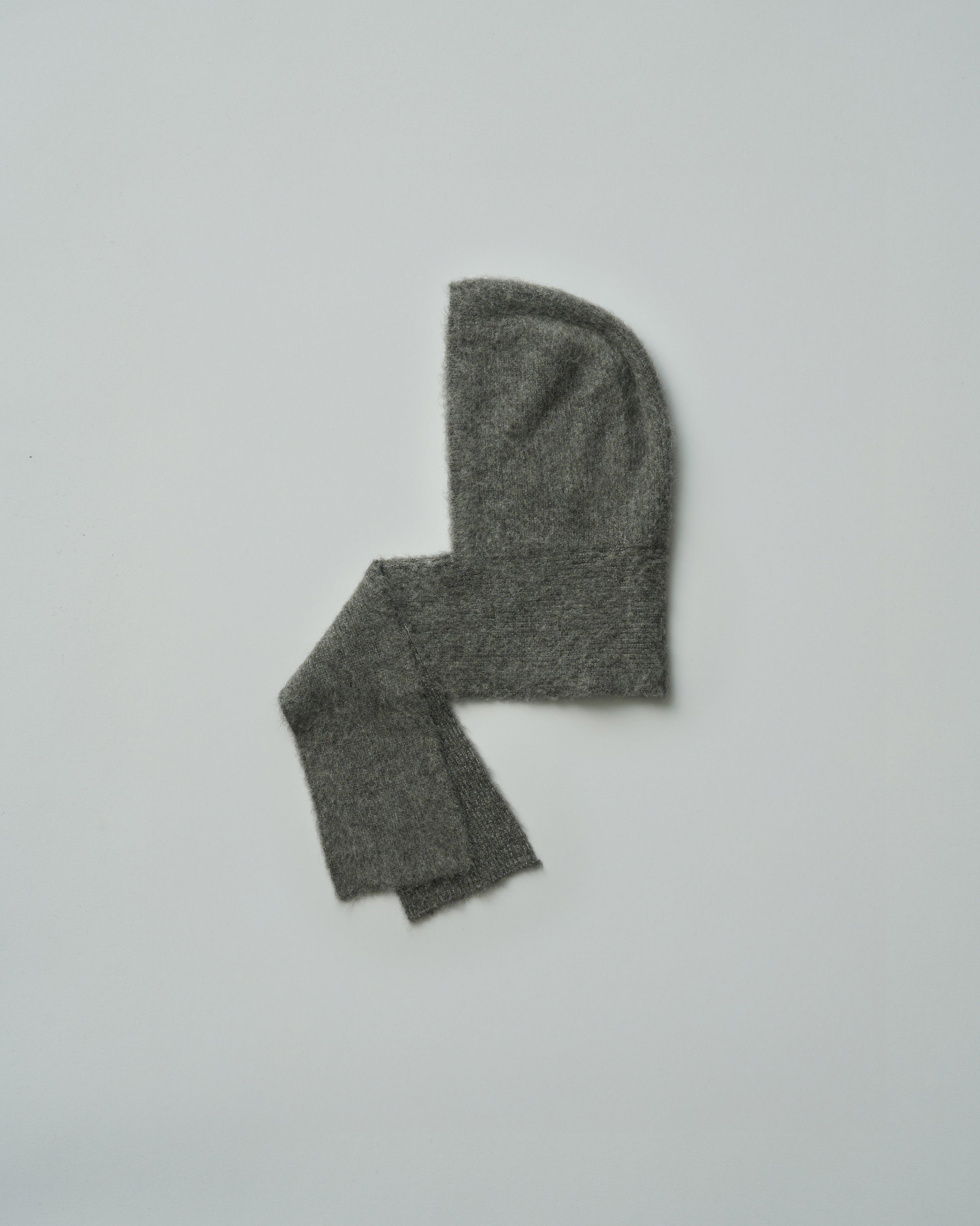 GREY WOOL/ALPACA MILLED KNIT BALACLAVA