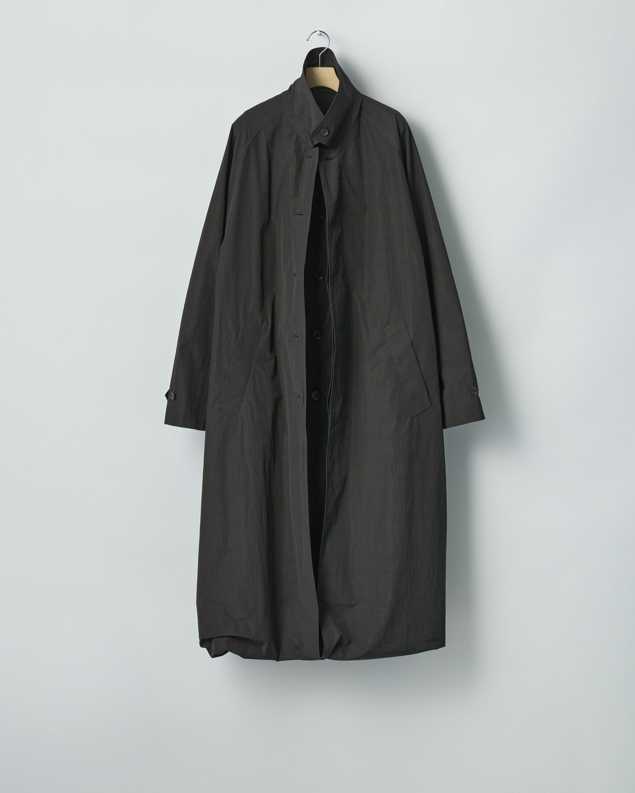 BLACK OVERSIZED LAYERED COMBINATION COAT