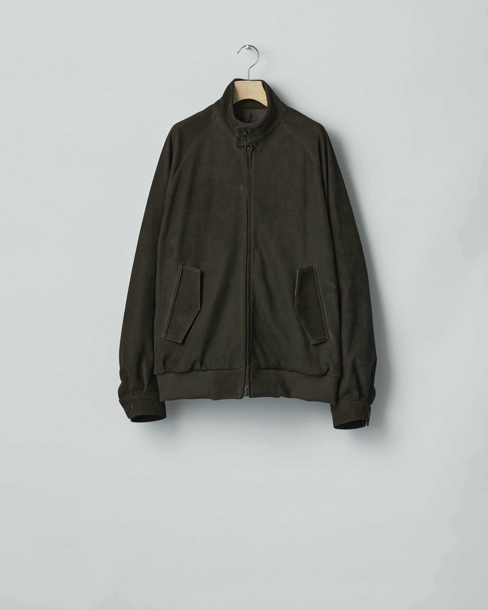 DARK BROWN COW NUBUCK SWING TOP JACKET