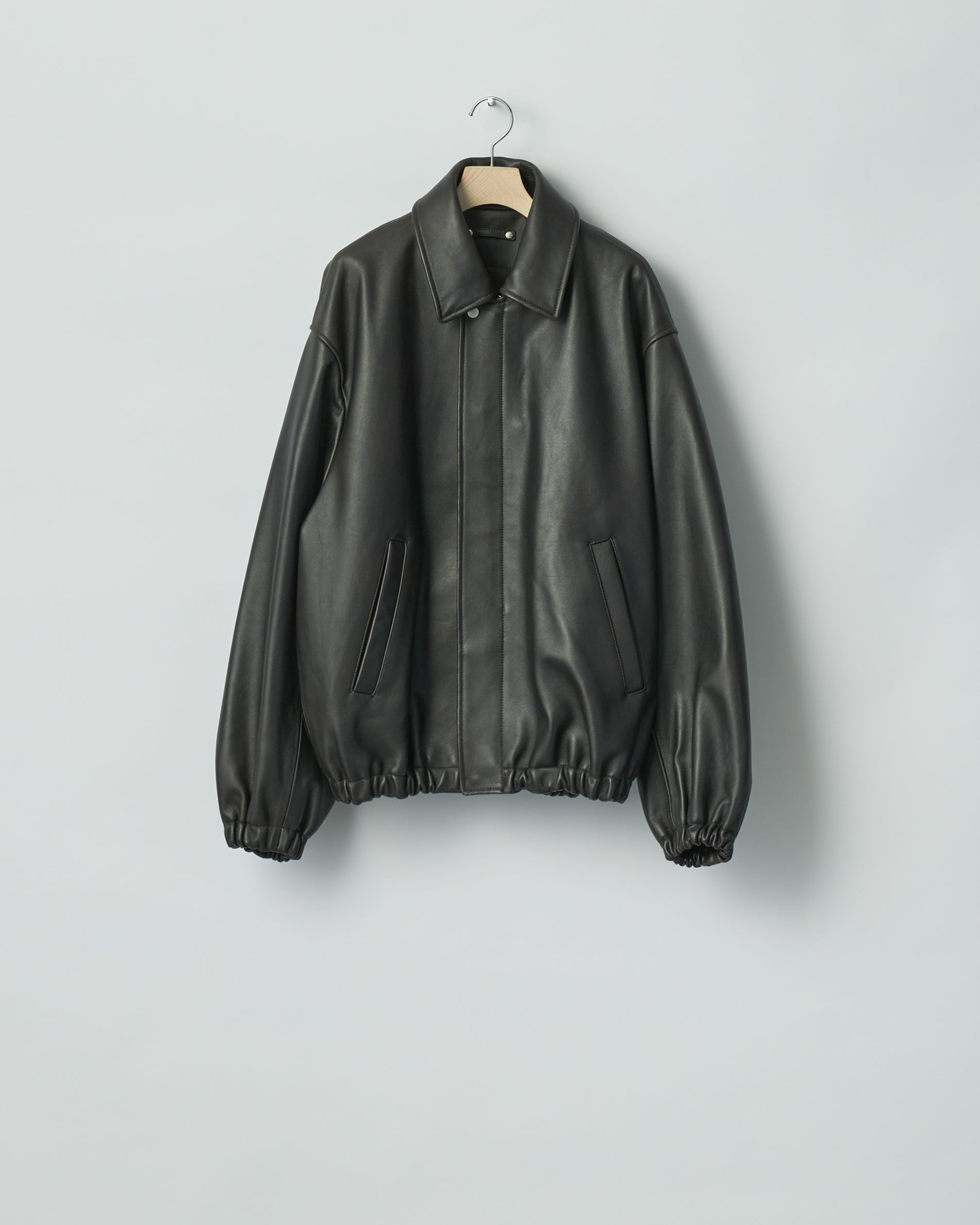 ssstein BLACK SHEEP LEATHER ZIP SHORT JACKET SS26