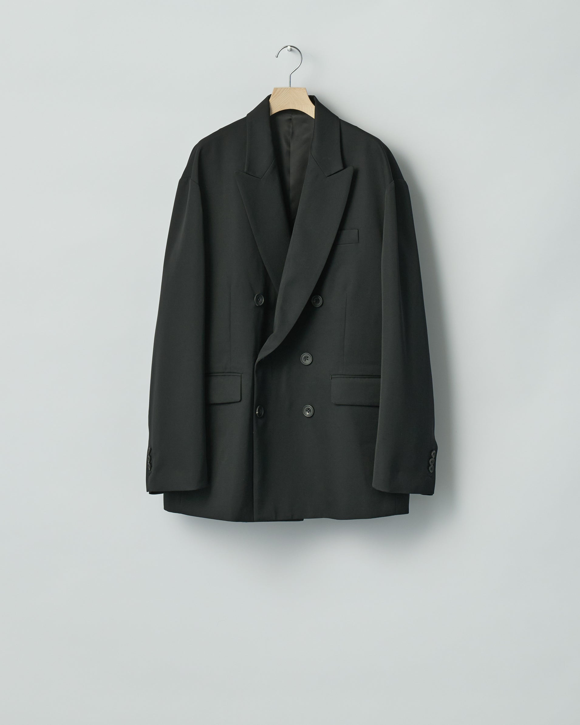 BLACK OVERSIZED DOUBLE BREASTED JACKET