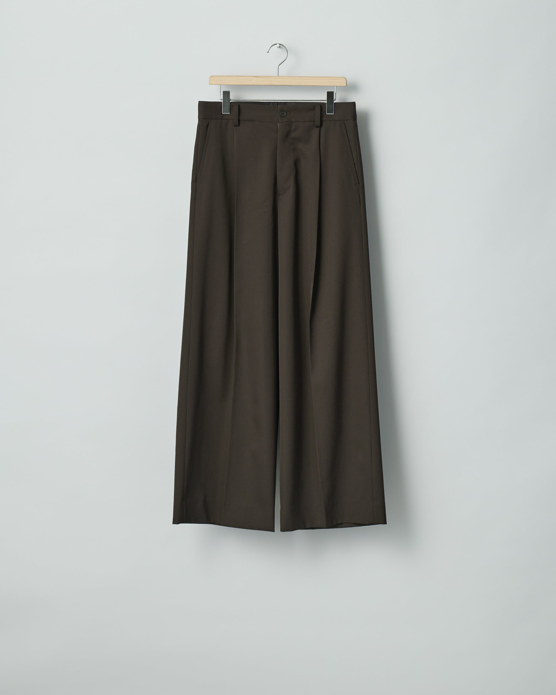 ssstein DARK BROWN EXTRA WIDE TROUSERS SS26