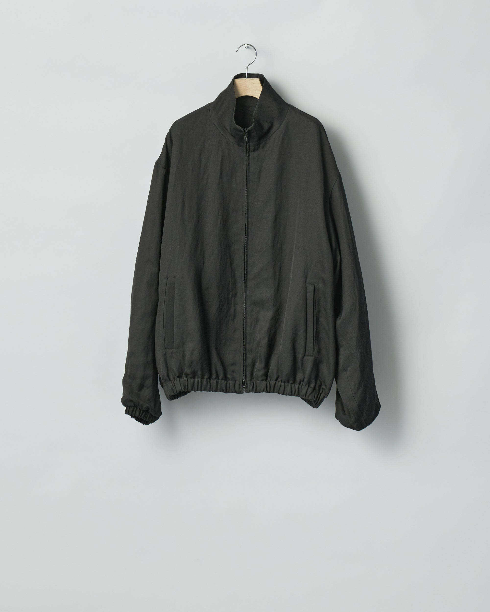 DARK CHARCOAL VIS/LI BRIGHT TWILL SHIRRED LIGHT ZIP JACKET