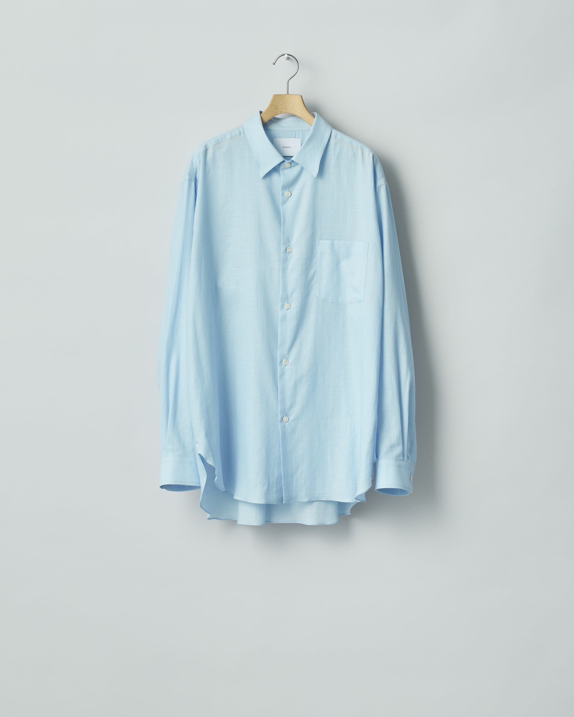SAX COTTON SILK OVERSIZED REGULAR COLLAR SHIRT