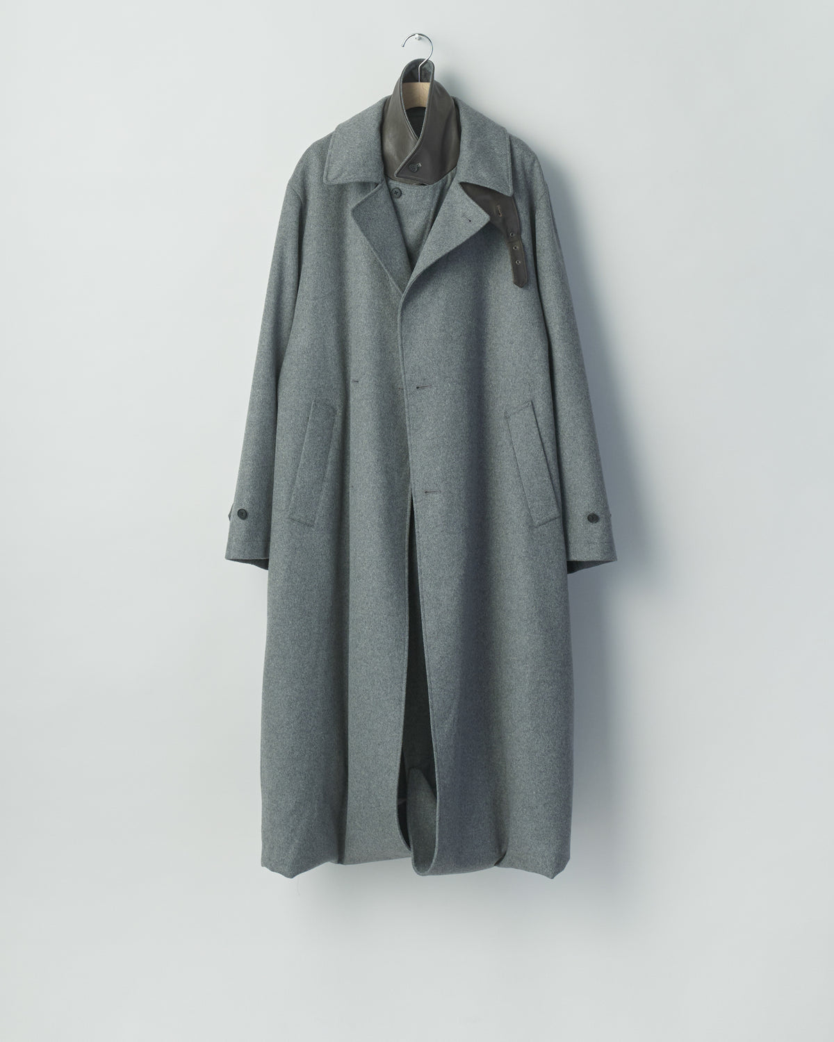 GREY WOOL CASHMERE LAYERED COMBINATION COAT