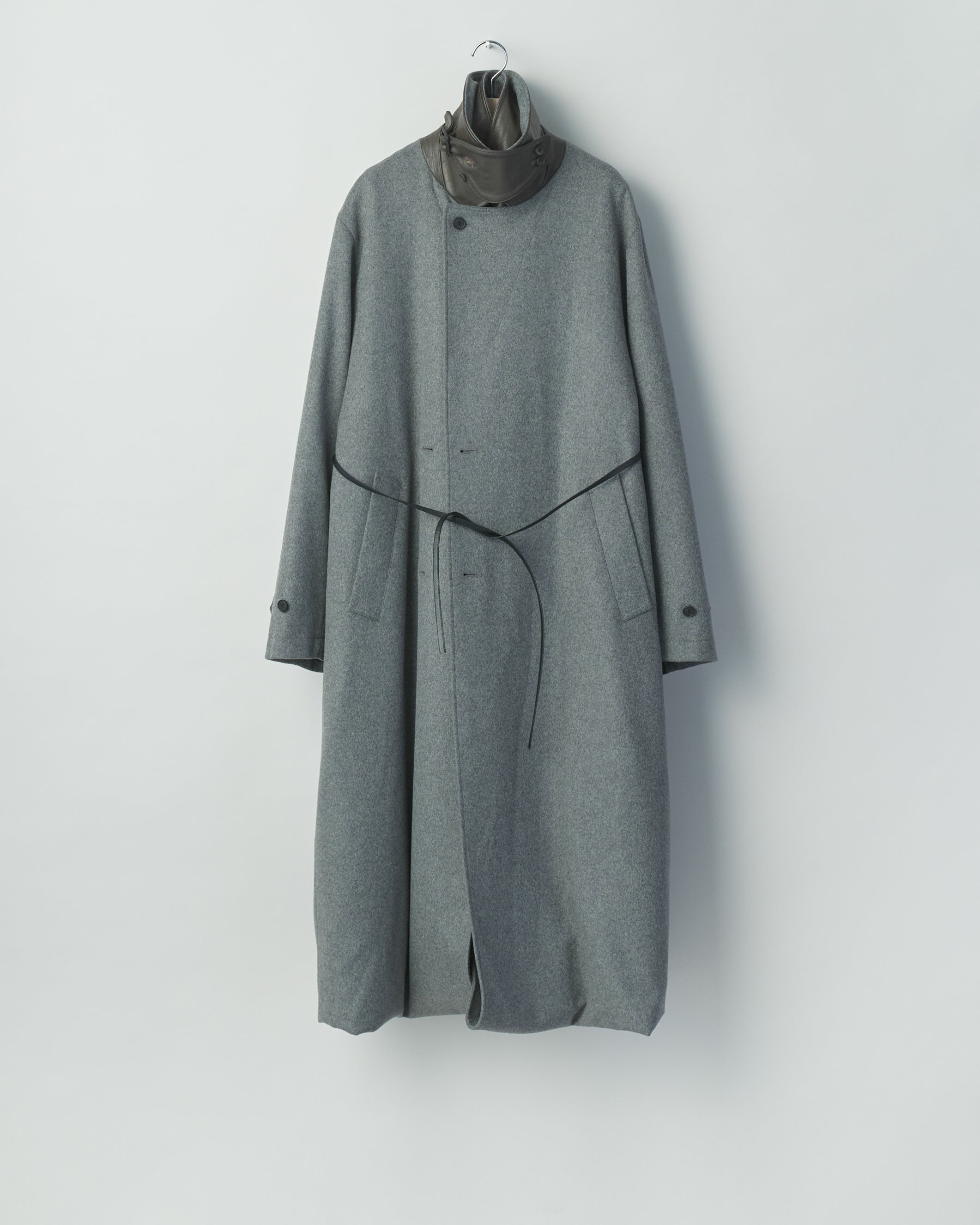 GREY WOOL CASHMERE LAYERED COMBINATION COAT