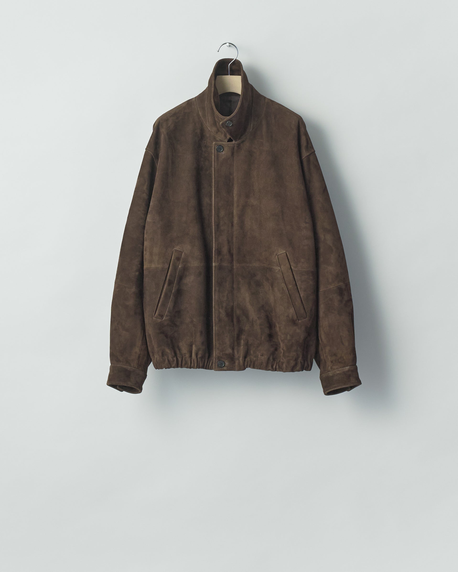 BROWN GOAT SUEDE ZIP JACKET