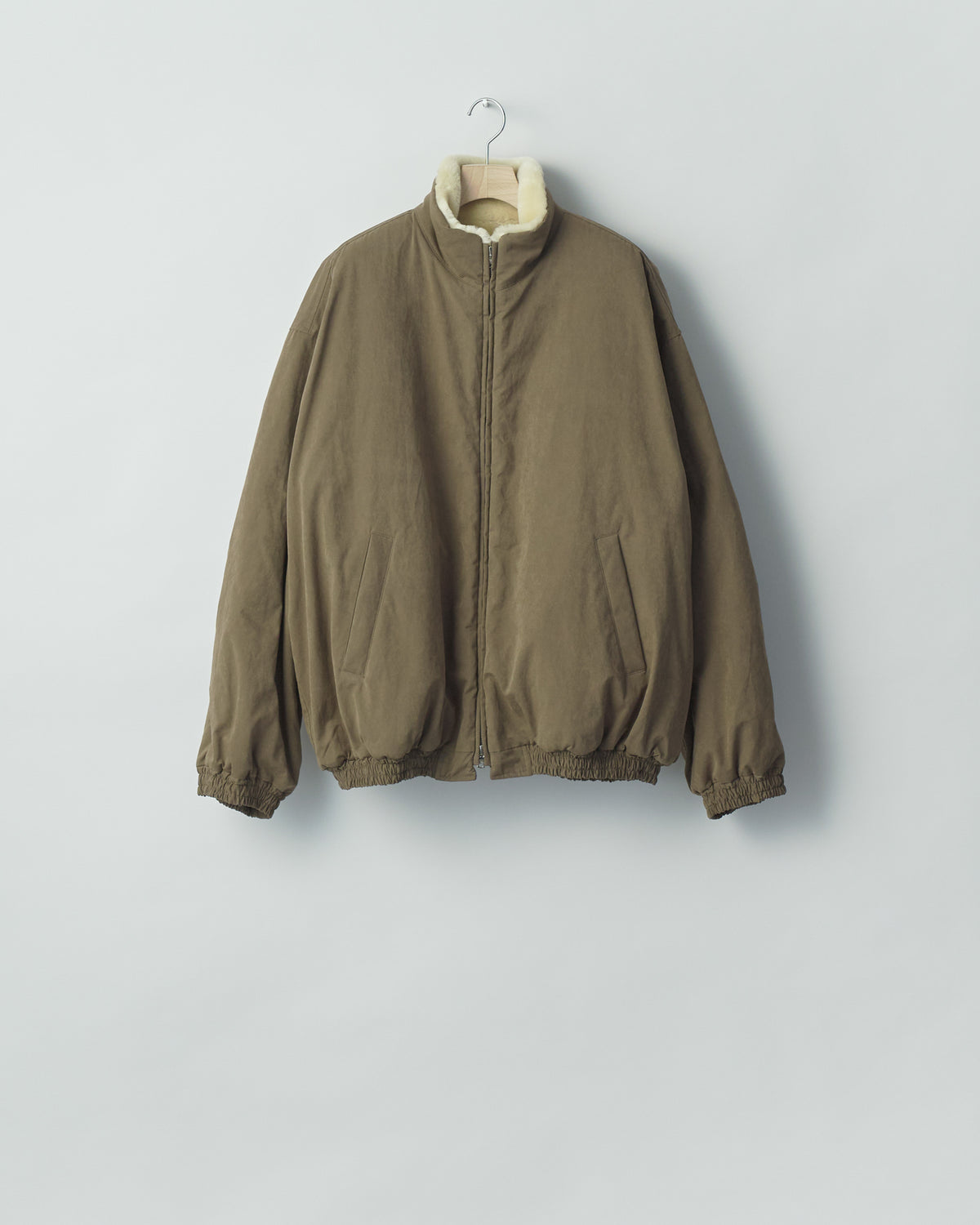 KHAKI MOUTON INNER REVERSIBLE PADDED JACKET