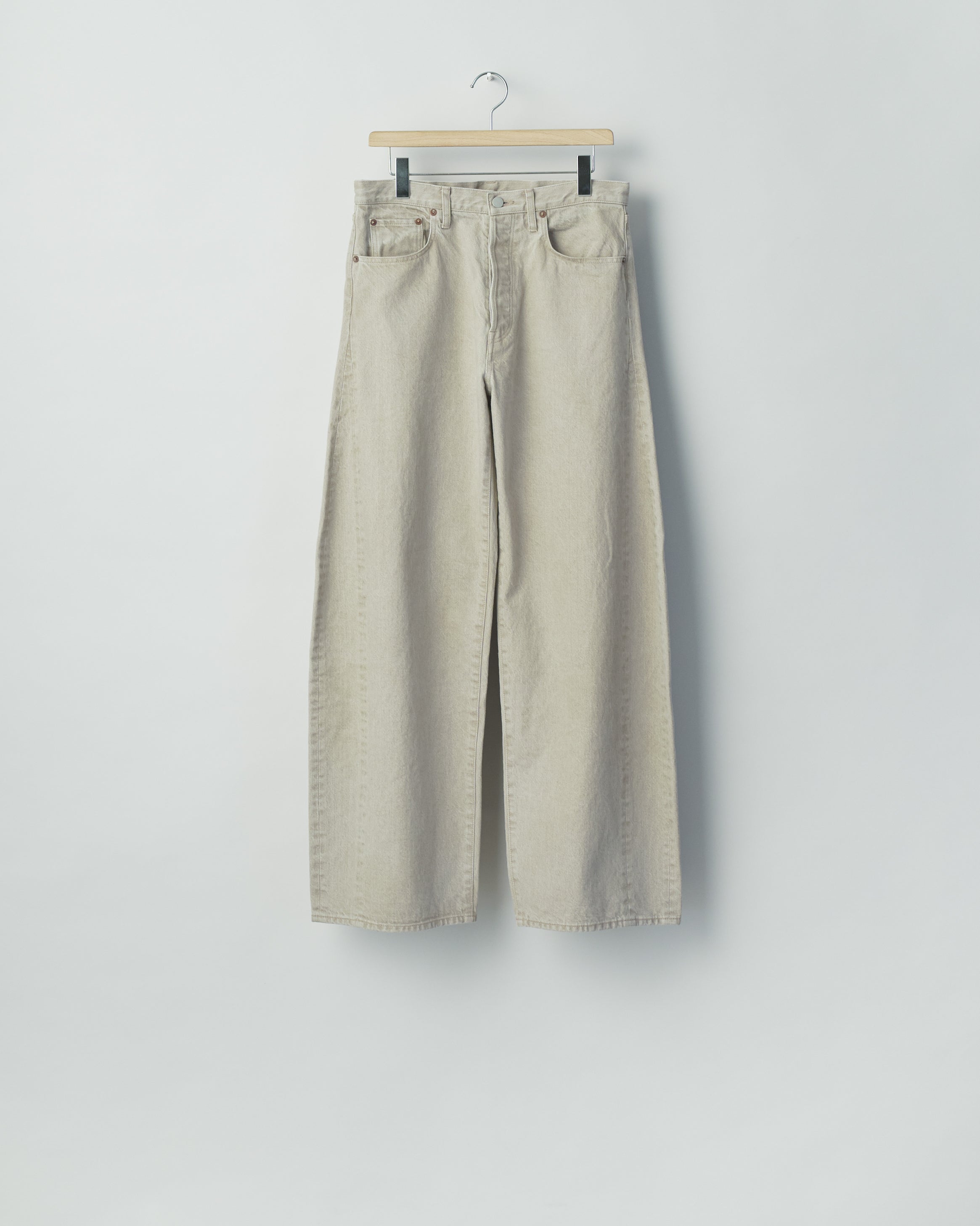 ssstein BEIGE DEFORMATION WIDE COLOR DENIM PANTS AW26