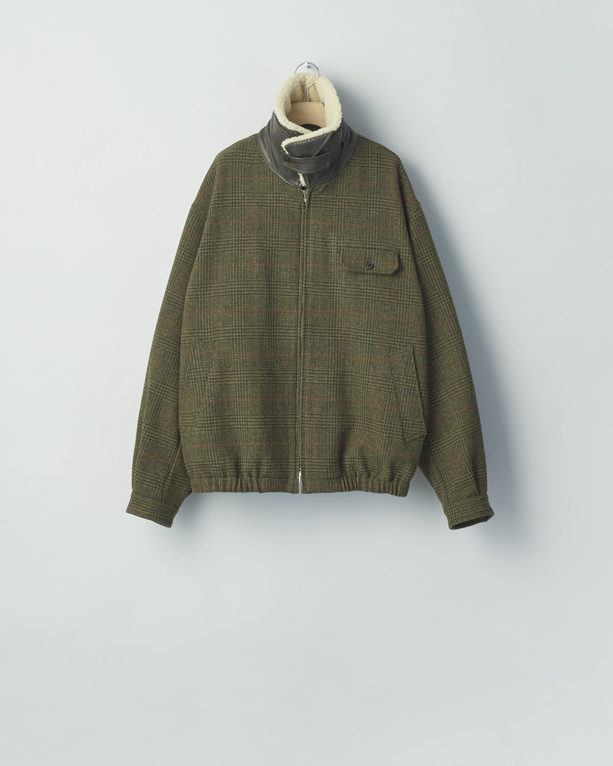 TWEED CHECK DETACHABLE COLLAR BRITISH TWEED JACKET