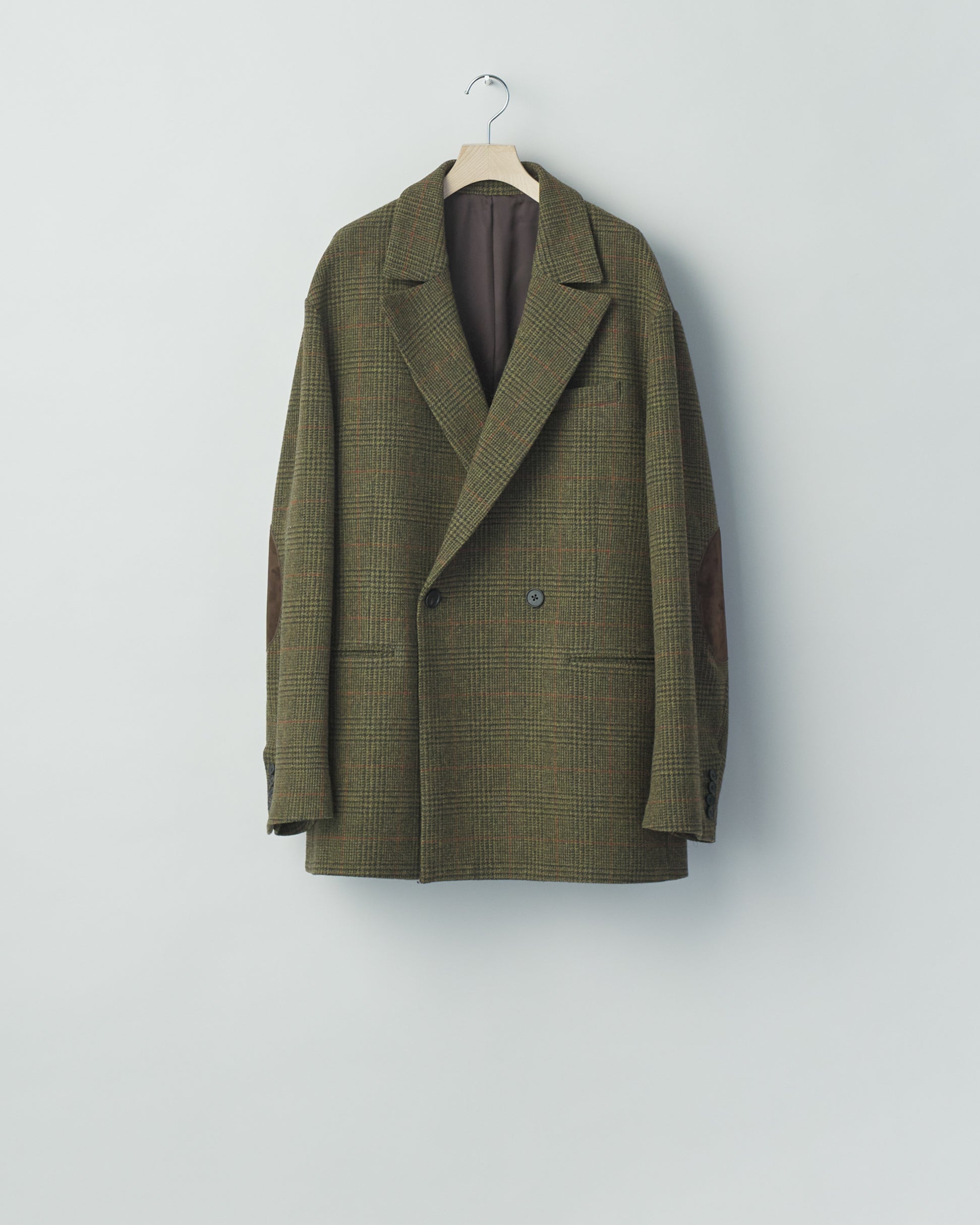 TWEED CHECK BRITISH TWEED OVERSIZED PEAK LAPEL JACKET