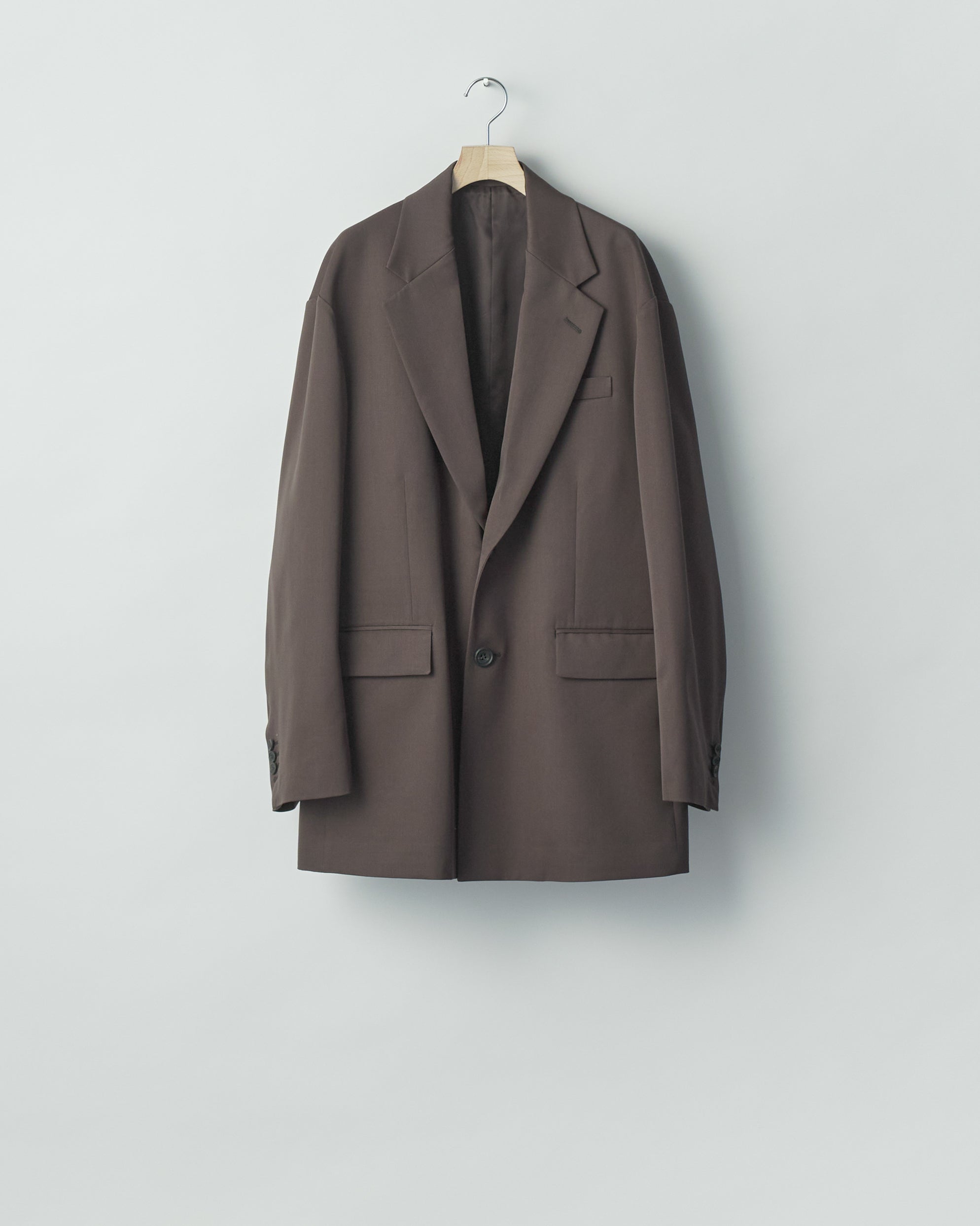 GREY KHAKI OVERSIZED SINGLE BREASTED LONG JACKET