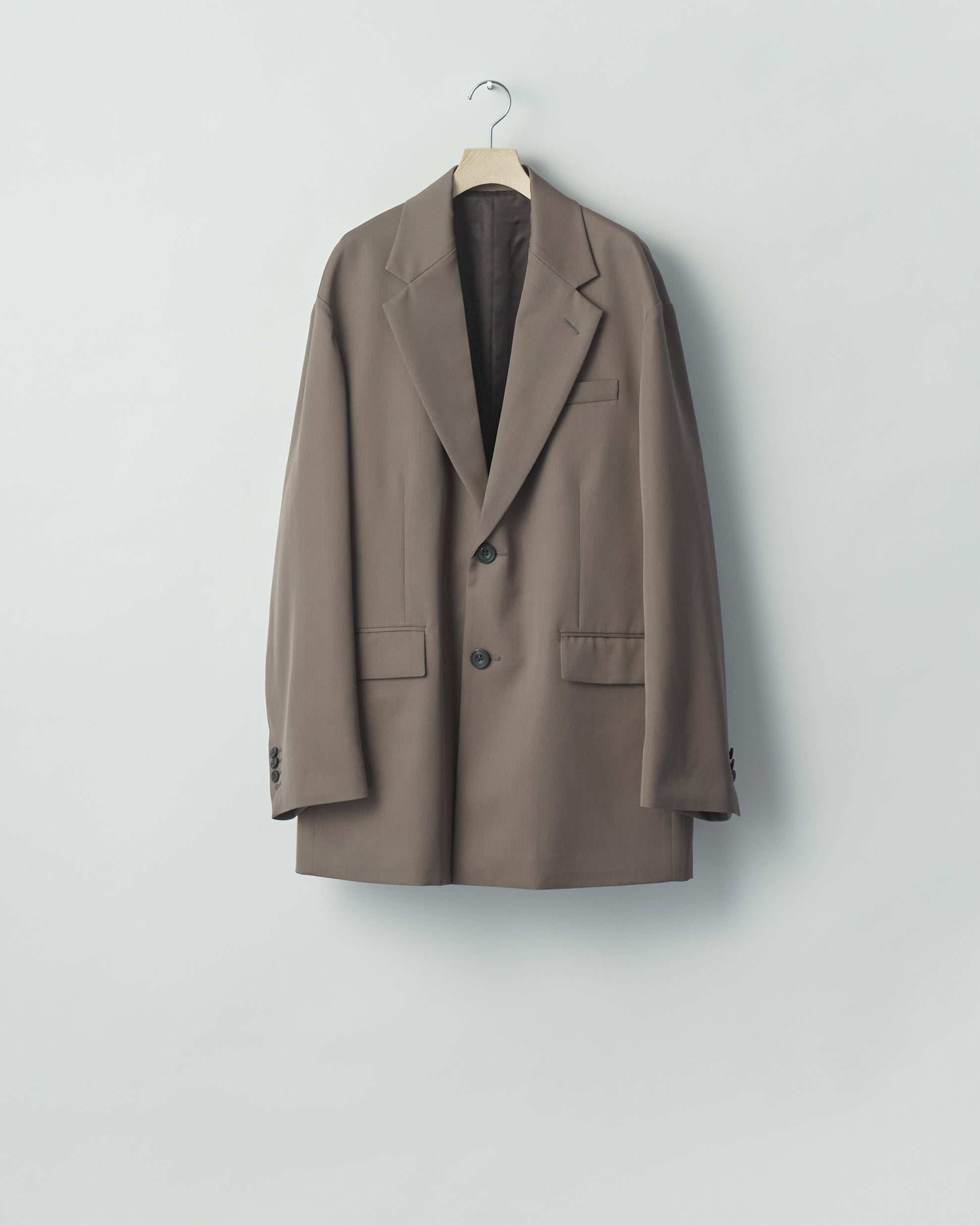 KHAKI BEIGE OVERSIZED SINGLE BREASTED LONG JACKET
