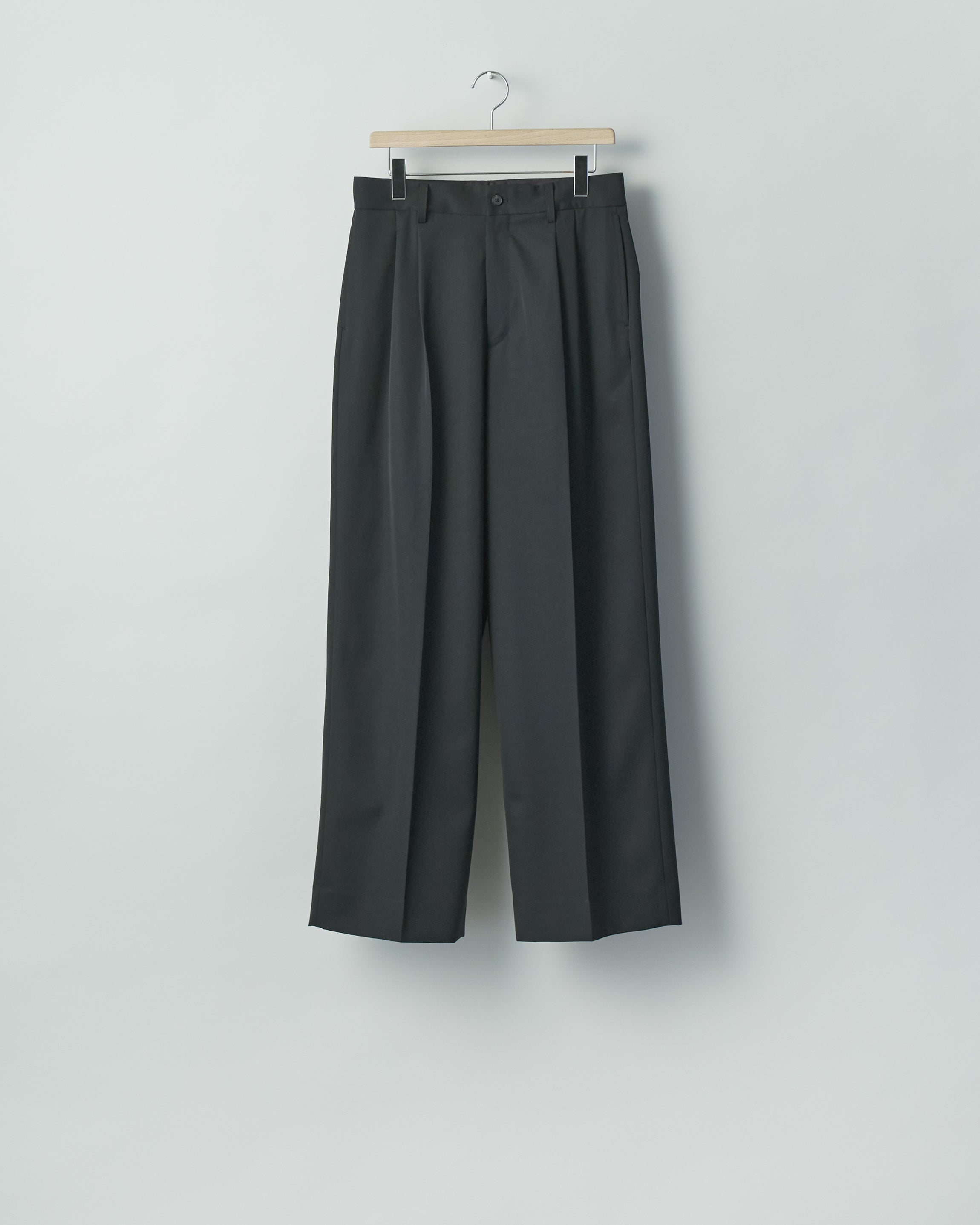 BLACK LONG WIDE TROUSERS