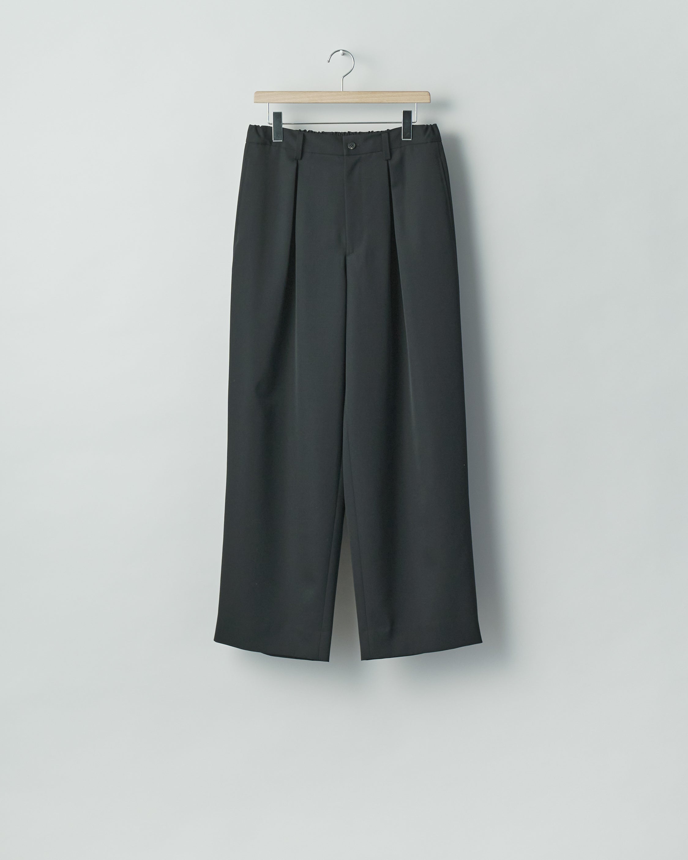 BLACK EASY WIDE TROUSERS