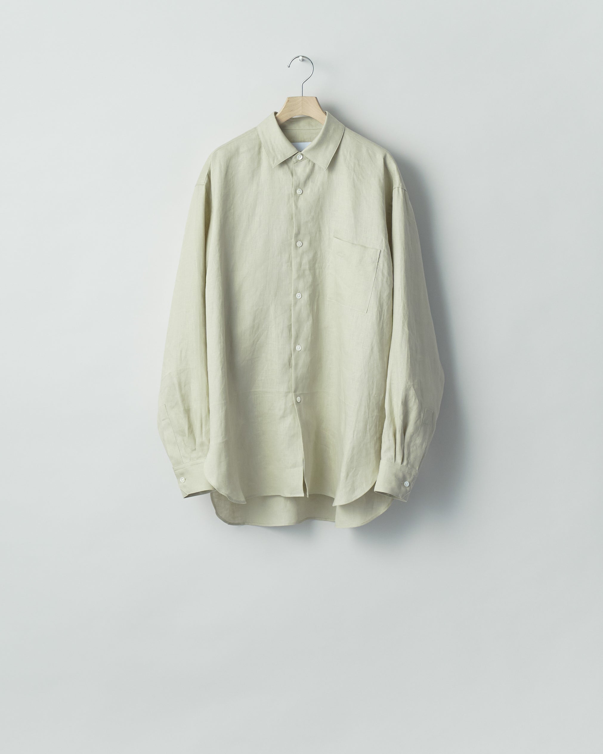 LIGHT BEIGE LIGHT LINEN OVERSIZED LS SHIRT