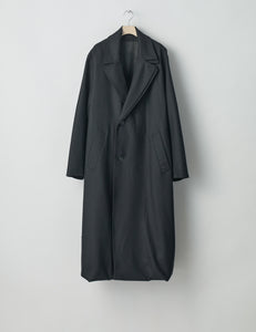 BLACK OVERSIZED DOCKING DOUBLE BREASTED COAT