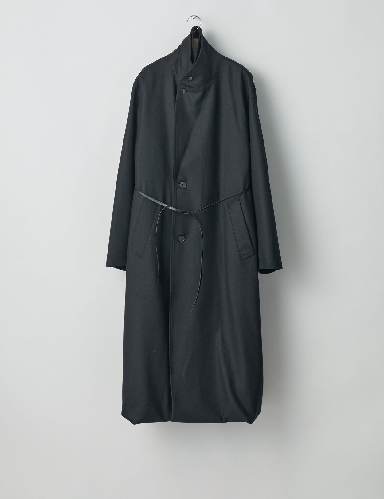 BLACK OVERSIZED DOCKING DOUBLE BREASTED COAT