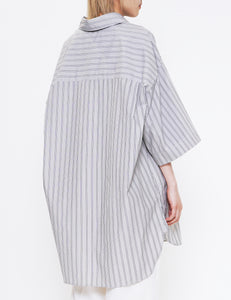 BOLD STRIPE COTTON SHORT SLEEVE SORONO SHIRT