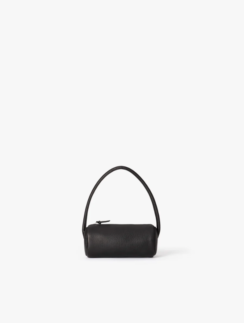 BLACK DEER LEATHER ONE HANDLE CYLINDER BAG DA132