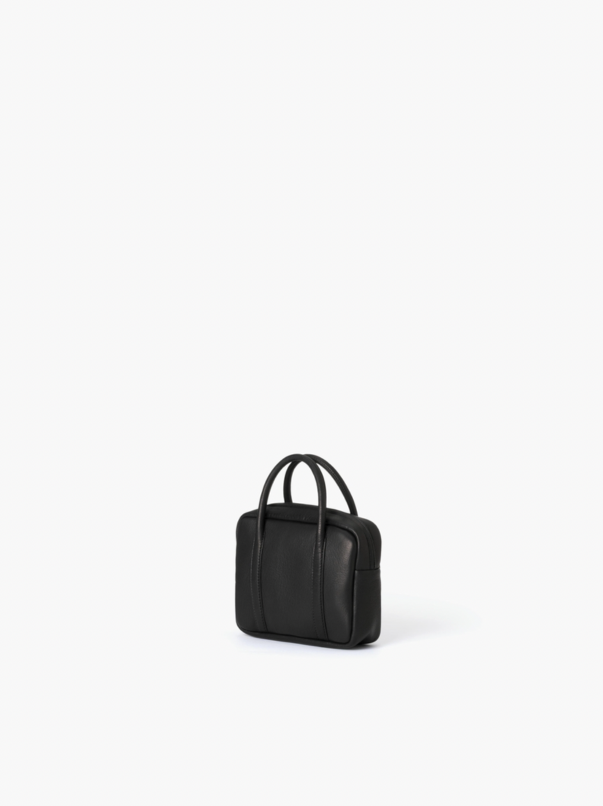 BLACK DEER LEATHER SQUARE BOSTON MINI BAG DA104