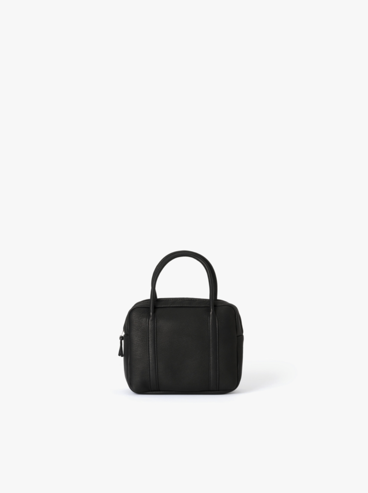 BLACK DEER LEATHER SQUARE BOSTON BAG S DA105