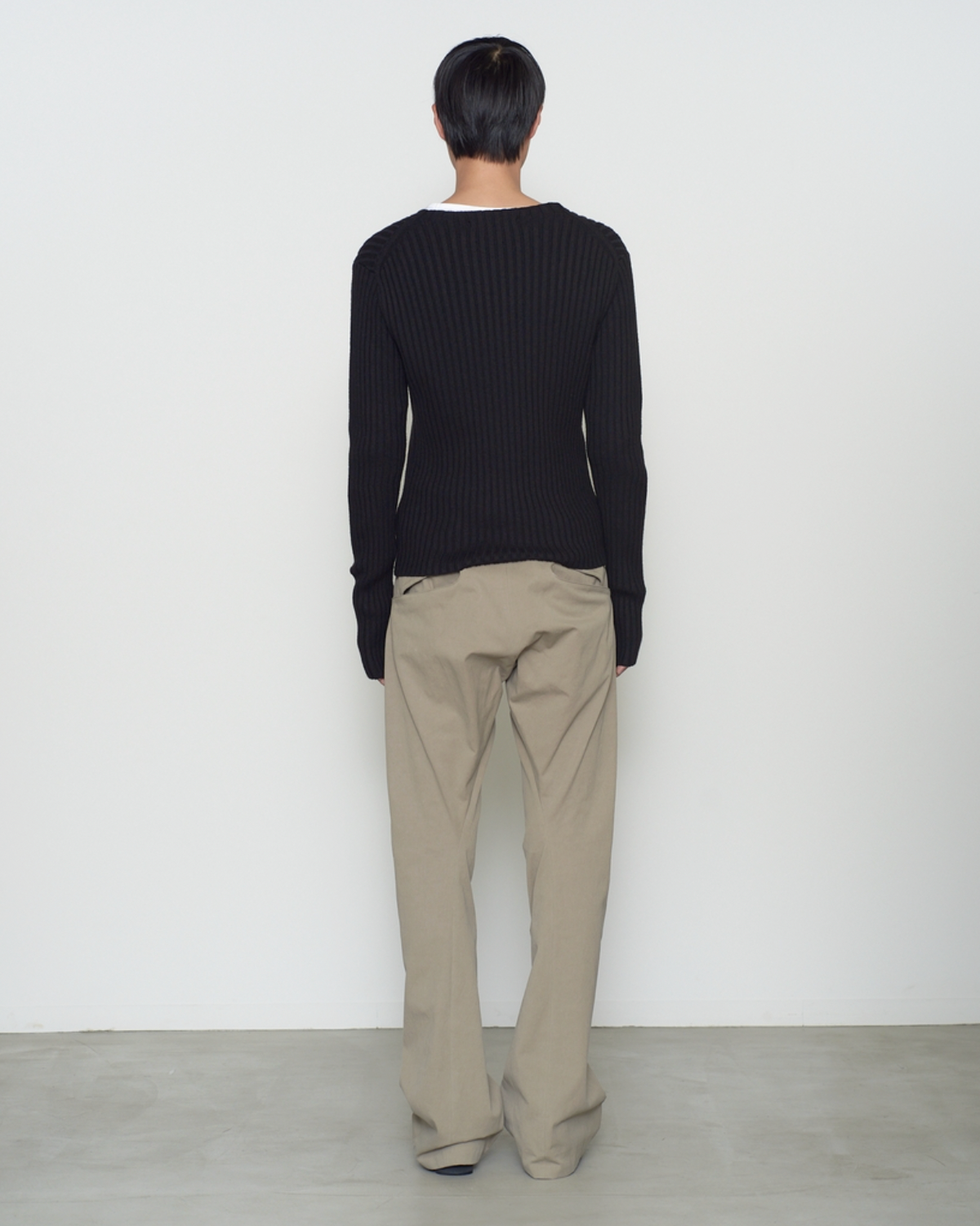 BEIGE 3D TWISTED CHINO PANTS