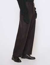 Load image into Gallery viewer, BURGUNDY WOOL WIDE PANTS
