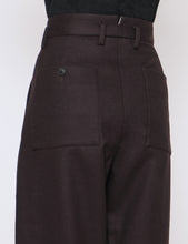 Load image into Gallery viewer, BURGUNDY WOOL WIDE PANTS
