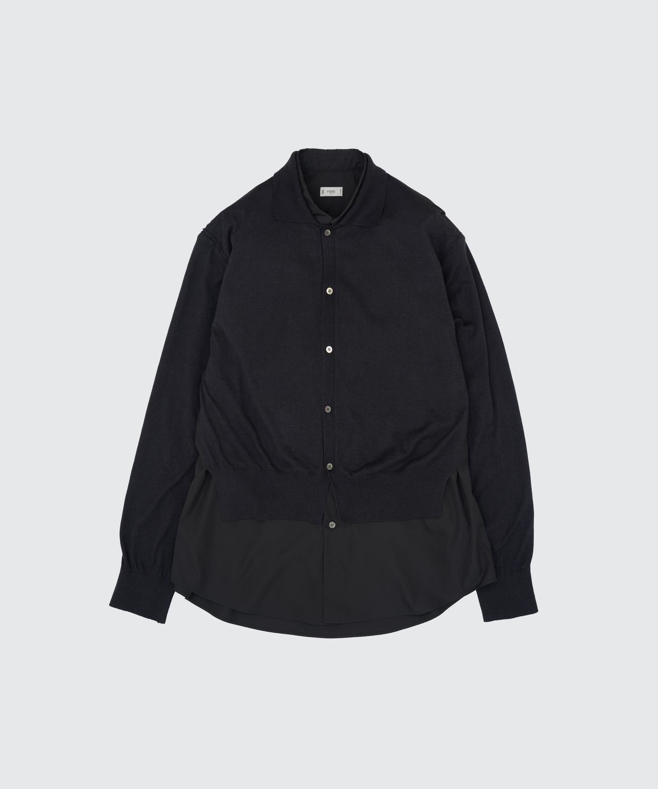 CHARCOAL CONNECTED CARDIGAN SHIRT