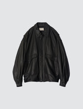 Load image into Gallery viewer, BLACK LEATHER FLIGHT JACKET
